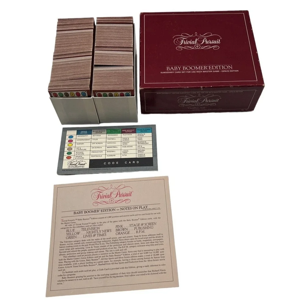 Vintage Trivial Pursuit Baby Boomer Edition 1983 Game Complete Set